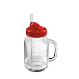 Oster Ball Mason Jar Blender, Red Front_Flat