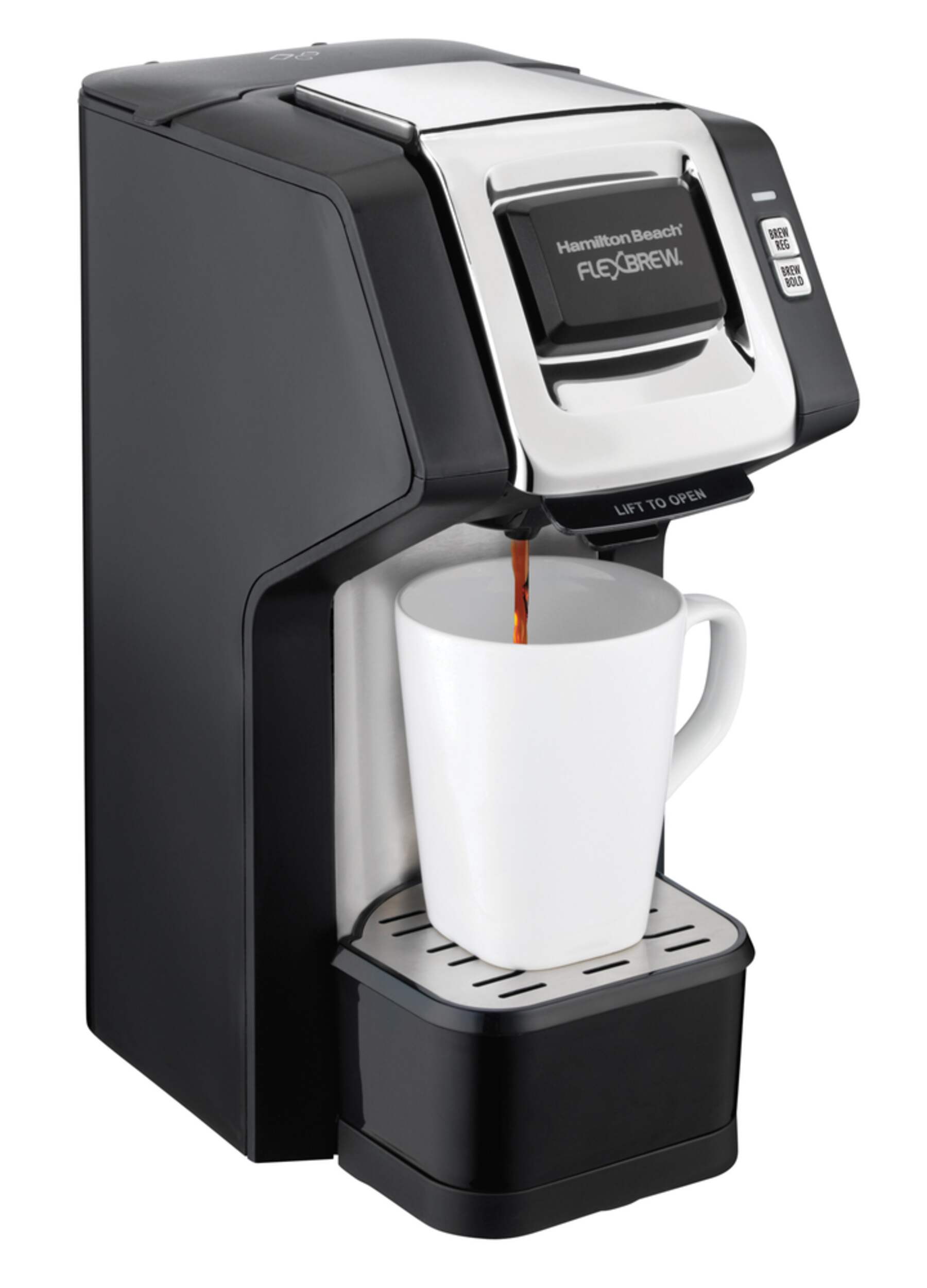 Hamilton Beach Flex Brew Single Serve Plus Coffee Maker Front_Angled_Right