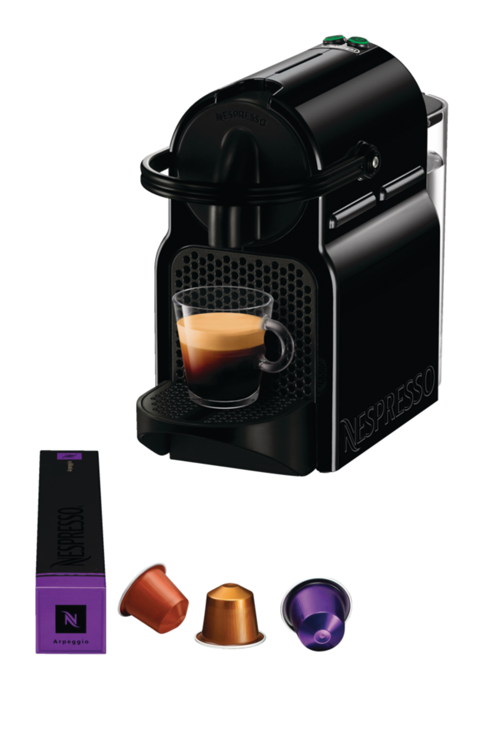 Cafetière DeLonghi Nespresso Inissia, noir Front_Three_Fourths_Angled_Left