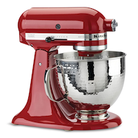 Kitchen Aid Artisan Mixer, Hammered Bowl Front_Angled_Right