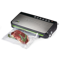 FoodSaver® Vacuum Sealer w/ Roll Storage & Fresh Handheld Adapter, Stainless Steel Front_Angled_Left