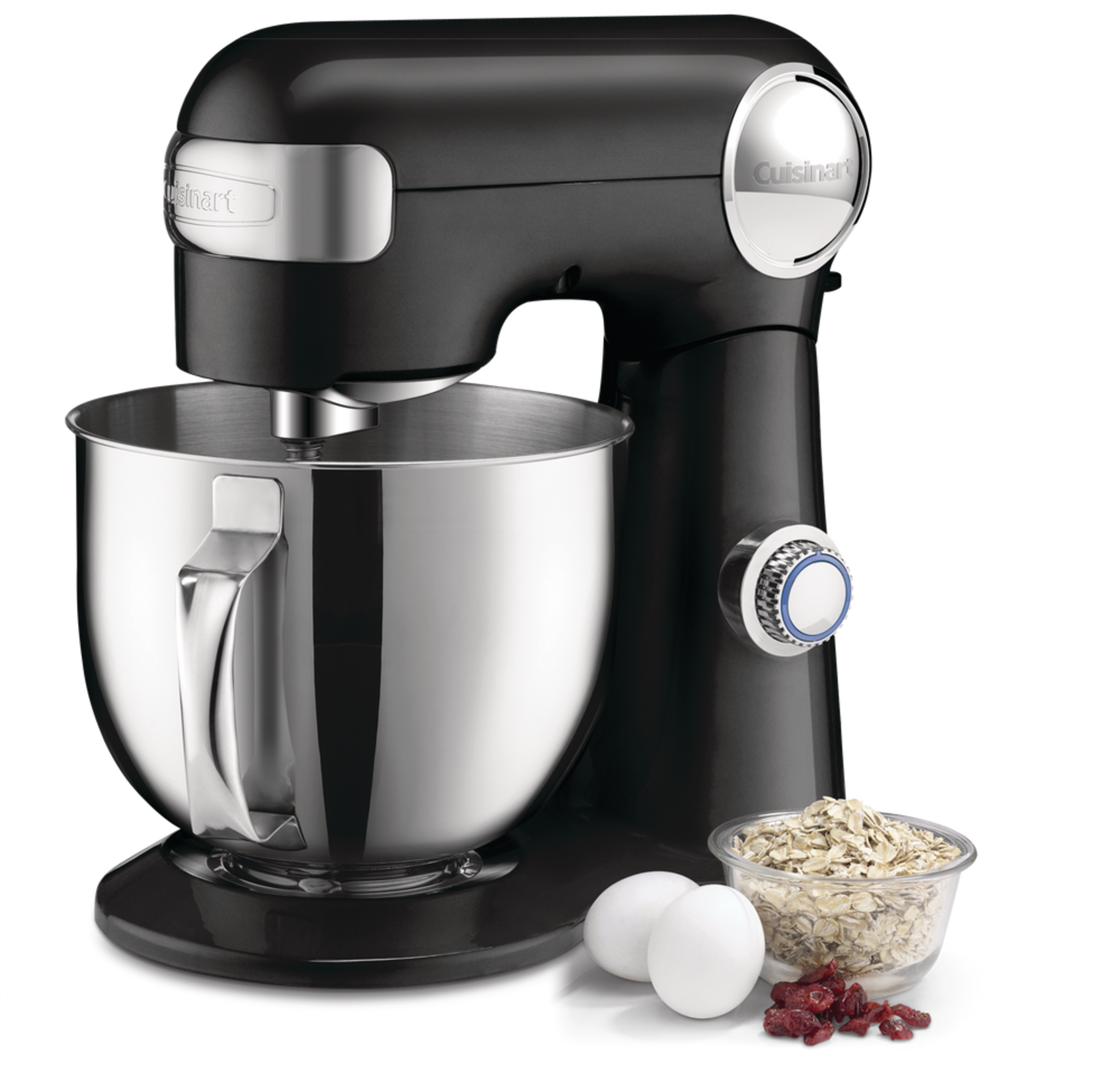 Cuisinart® Precision Master™ Tilt-Head Stand Mixer w/ 12 Speeds, Black, 5.5qt Front_Three_Fourths_Angled_Left