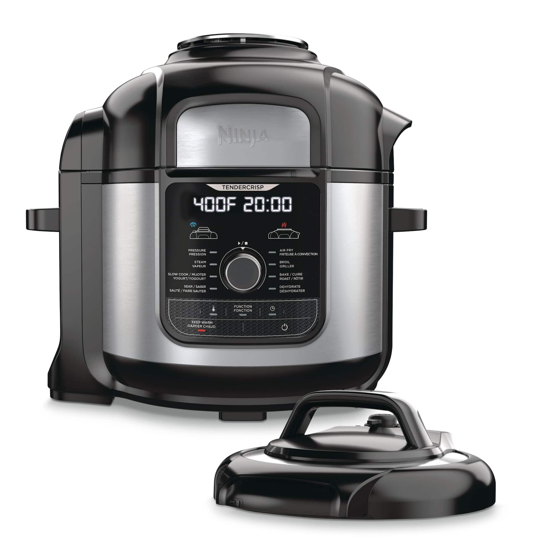 Ninja Foodi Deluxe Pressure Cooker Air Fryer w 9 Pre Set Functions Stainless Steel 8 qt