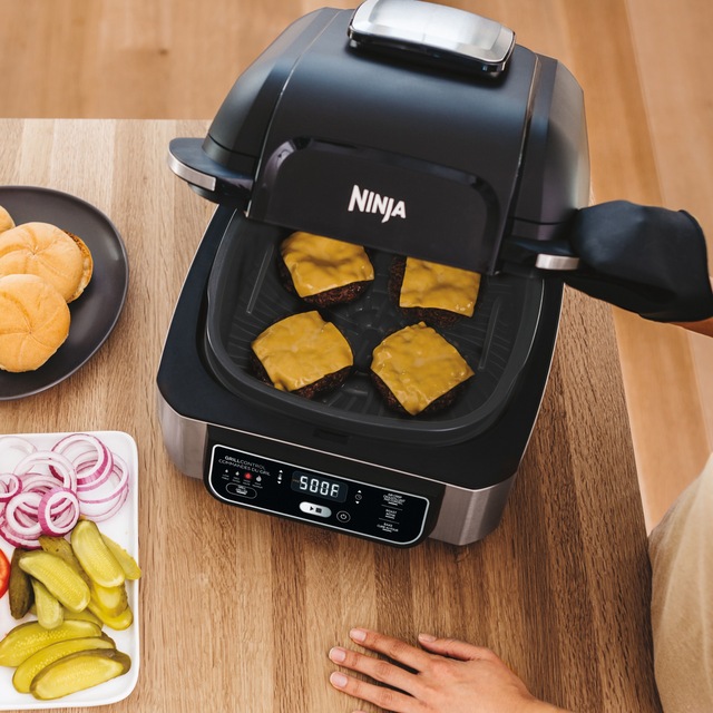 Ninja® Foodi™ 4in1 NonStick Indoor Grill w/ Air Fryer, Stainless