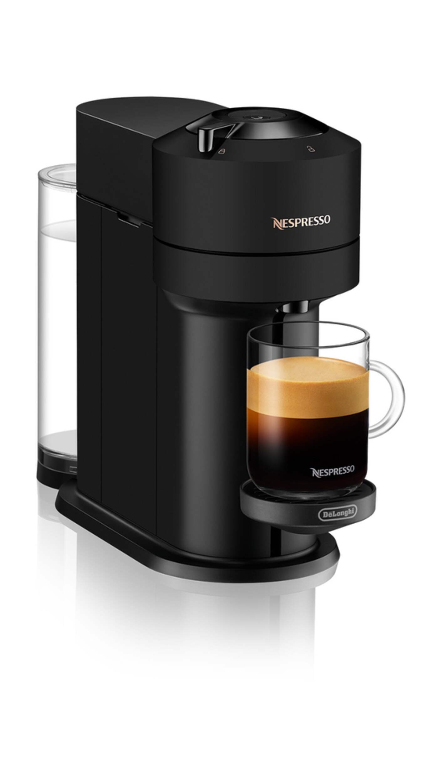 Nespresso Vertuo Next Premium Coffee & Espresso Machine by DeLonghi, Matte Black Front_Three_Fourths_Angled_Right