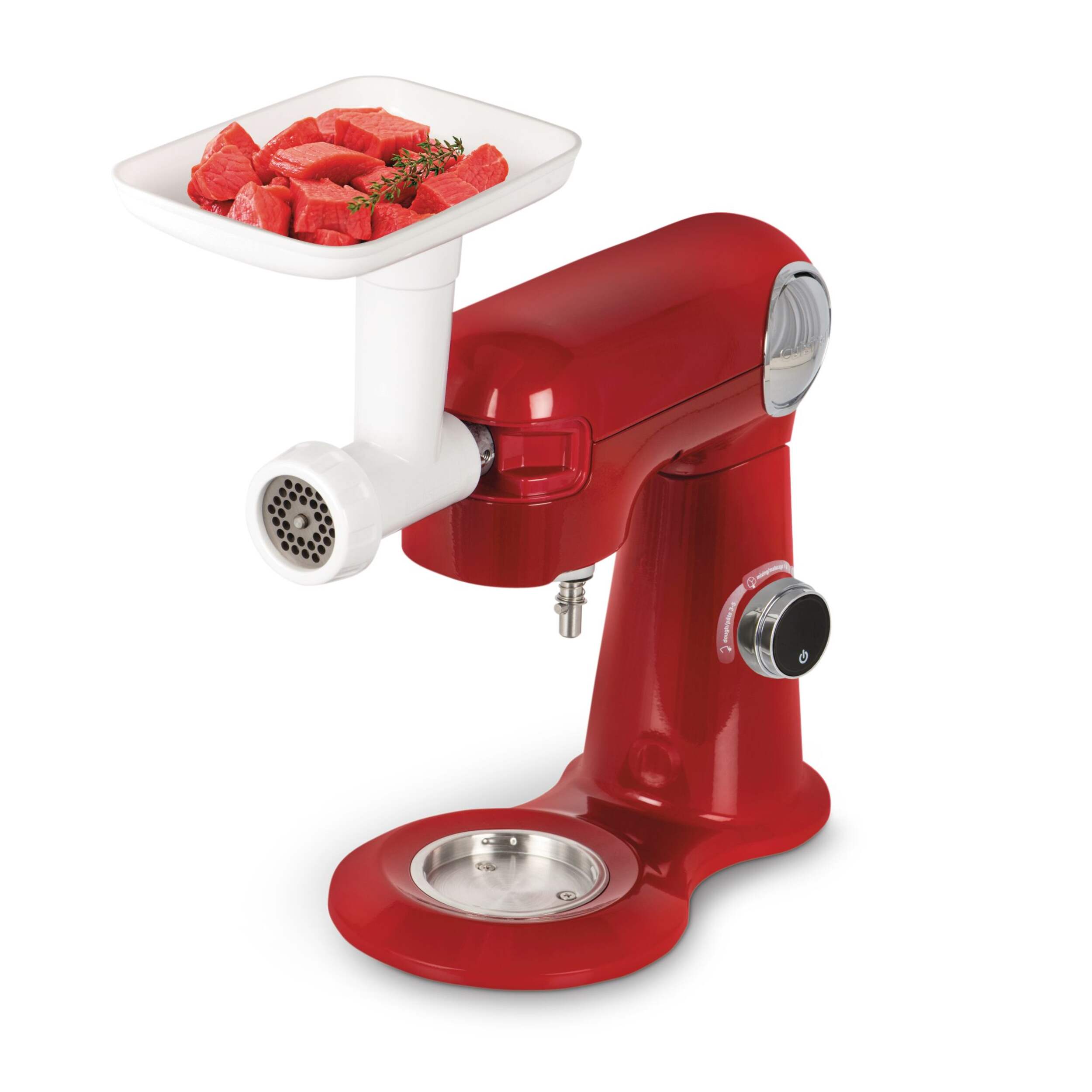 Cuisinart® Digital Tilt-Head Stand Mixer & Meat Grinder w/ 12 Speeds, Red, 5.5qt Overhead_Plunge