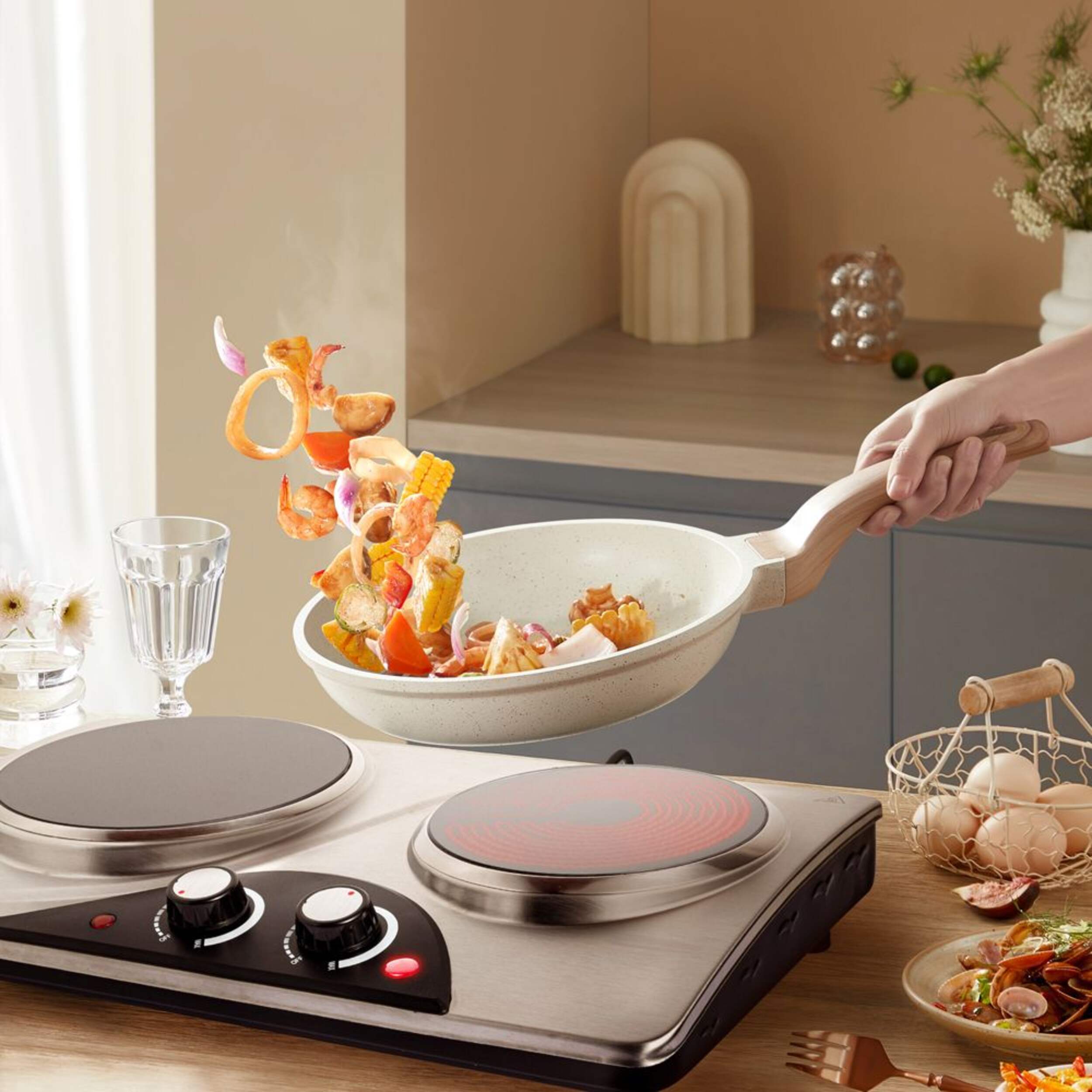 Ultima Cosa Ceramic Double Cooktop with Powerful Dual Burners