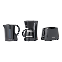 Betty Crocker 5-Cup Coffee Maker, Kettle & 2-Slice Toaster Set, Black, 3-pc Composite_or_Mixed