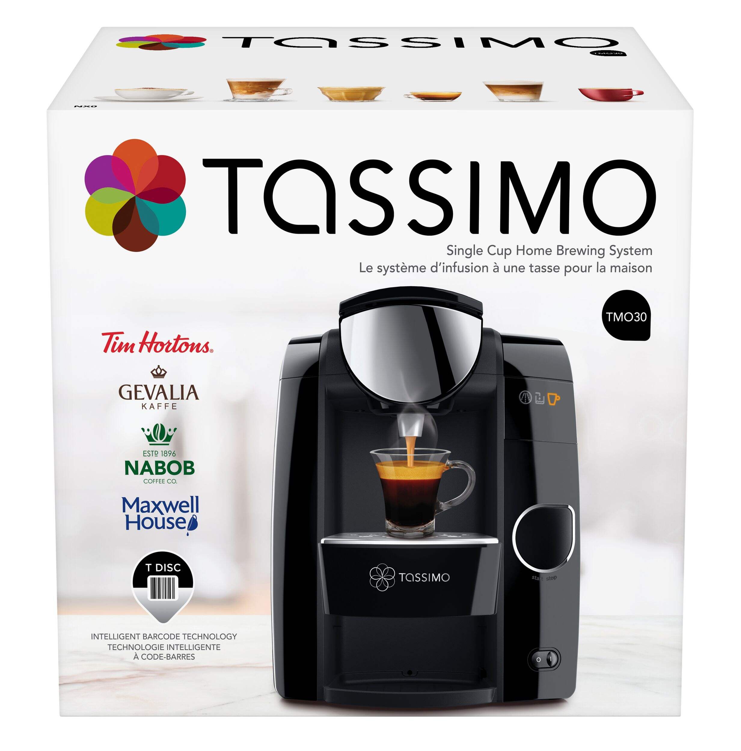 Tassimo TMO30 Single Serve Home Coffee Brewing System, Black Canadian
