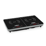 Salton Double Induction Cooktop, LED Display & Touch control with 10 Power Settings Front_Three_Fourths_Angled_Right