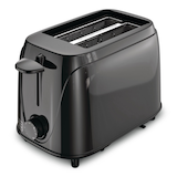 Black & Decker Classic Slot Manual Toaster with Settings, Black, 2-Slices Front_Three_Fourths_Angled_Right