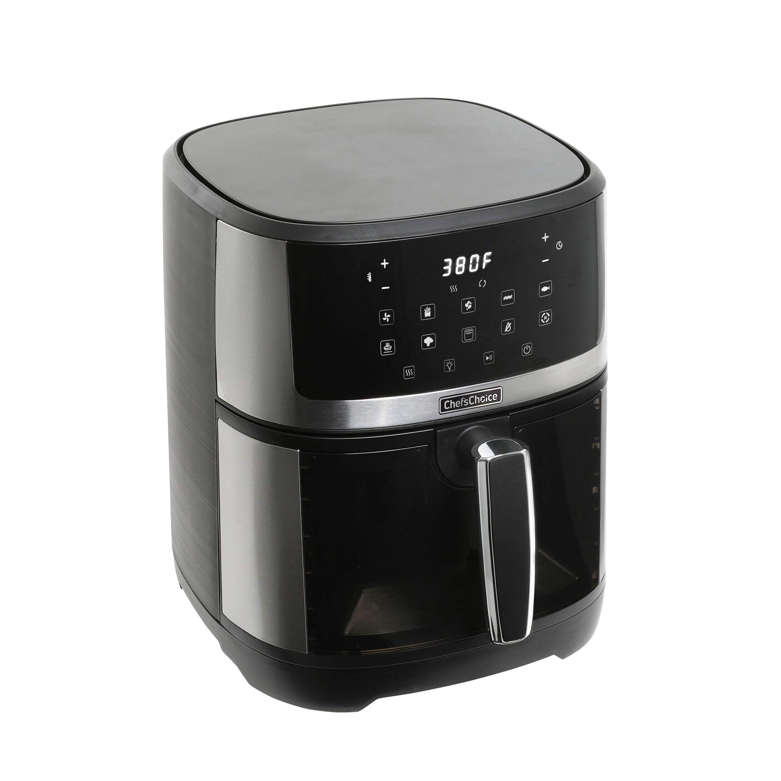 Chef's Choice Touchscreen Air Fryer with Window & Non-stick Basket, 7-qt Front_Three_Fourths_Angled_Right