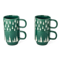 Core Home Stackable Mug Set with Metal Stand, 12-oz, 4-pk