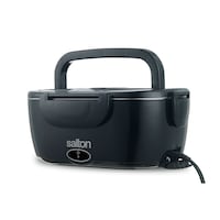 Salton 50W Electric Lunch Box with Car Adapter, Black Front_Angled_Left