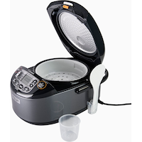 Zojirushi Umami Micom Rice Cooker with Stainless Steel Lid, 10-cups Front_Angled_Left