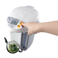 Zojirushi Panorama Window Micom Water Boiler & Warmer,White, 5-L Front_Three_Fourths_Angled_Left