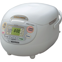 Zojirushi Neuro Fuzzy Rice Cooker & Warmer, White, 10-cups Front_Three_Fourths_Angled_Left