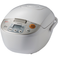 Zojirushi Micom Rice Cooker & Warmer, White, 5.5-cups Front_Three_Fourths_Angled_Left