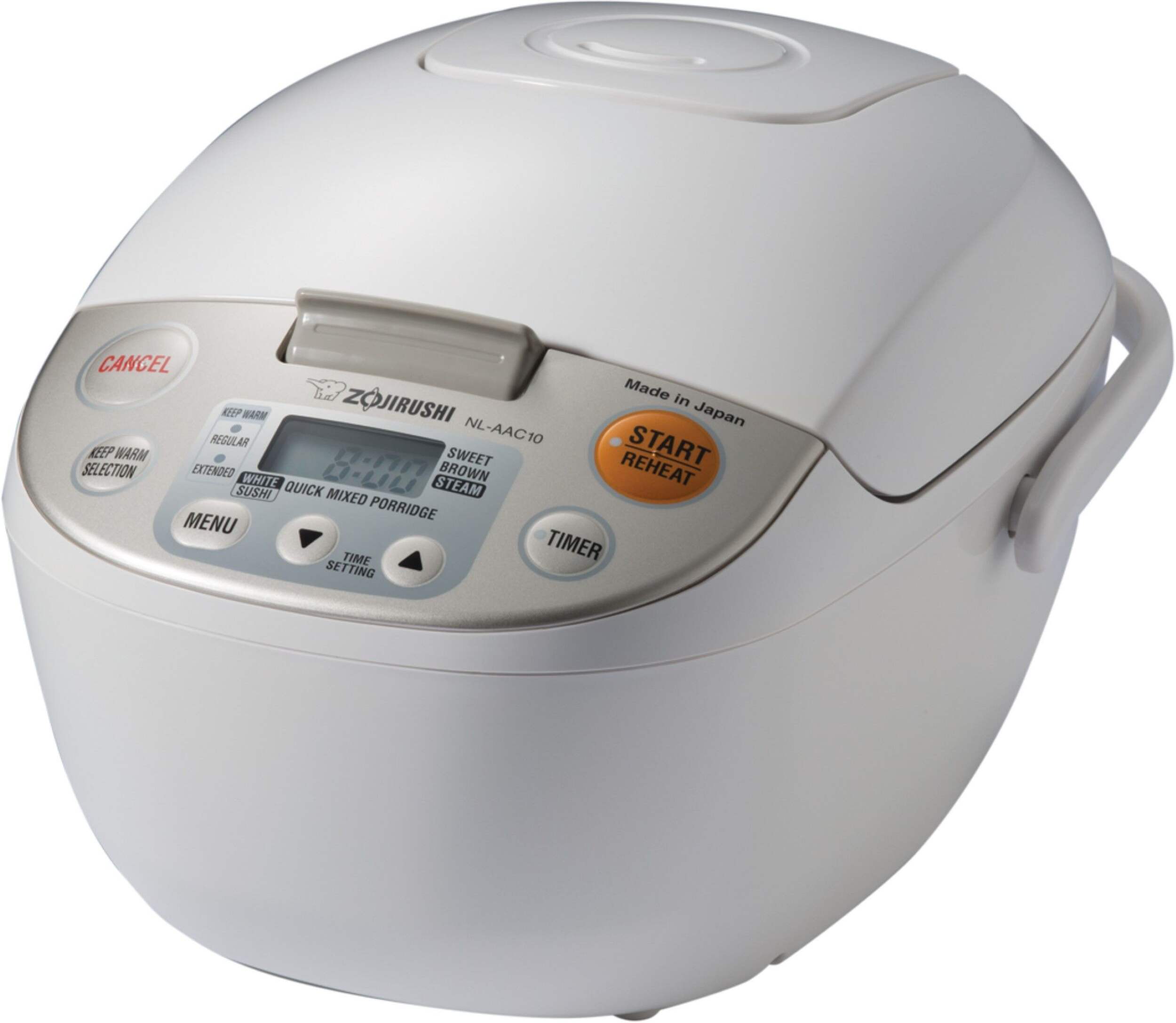 Zojirushi Micom Rice Cooker & Warmer, White, 10-cups Front_Three_Fourths_Angled_Left