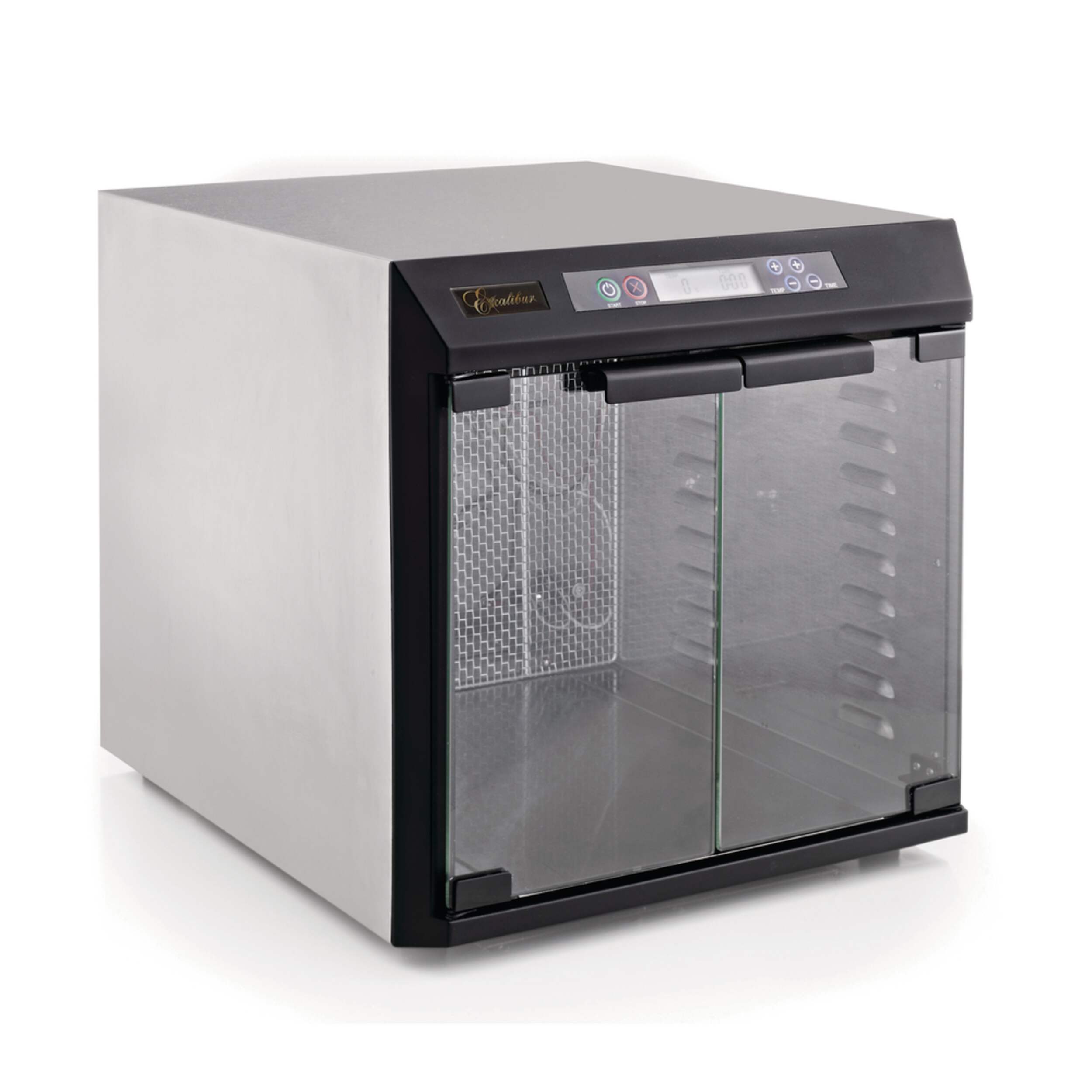 Excalibur 10-Tray Stainless Steel Digital Food Dehydrator Front_Three_Fourths_Angled_Right