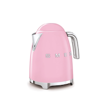 Smeg 50s 1400W Retro Style Fix Temperature Electric Countertop Kettle, Pink, 1.7-L Front_Three_Fourths_Angled_Left