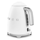 Smeg 50s 1400W Retro Style Fix Temperature Electric Countertop Kettle, Matte White, 1.7-L Back_Angled_Left