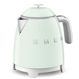 Smeg 50's 1400W Retro Style Electric Mini Countertop Kettle with Cordless Base, Pastel Green, 0.8-L Front_Angled_Left