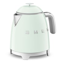 Smeg 50's 1400W Retro Style Electric Mini Countertop Kettle with Cordless Base, Pastel Green, 0.8-L Front_Angled_Left