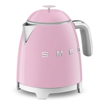 Smeg 50's 1400W Retro Style Electric Mini Countertop Kettle with Cordless Base, Pink, 0.8-L Front_Angled_Left