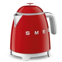 Smeg 50's 1400W Retro Style Electric Mini Countertop Kettle with Cordless Base, Red, 0.8-L Front_Angled_Left