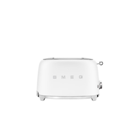 Smeg 50's Retro Style Wide Slot Pop Up Electric Toaster with 6 Settings, 2-Slice, Matte White Front_Flat