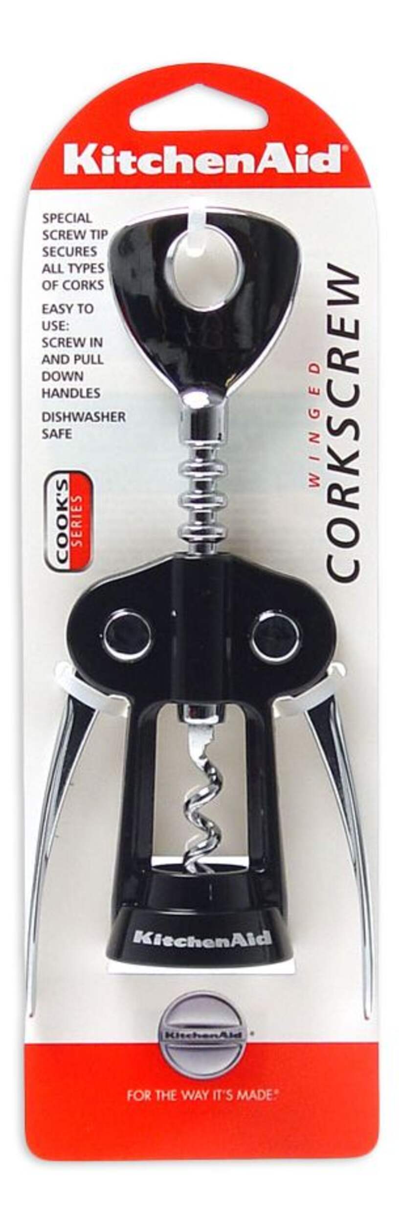 KitchenAid Stainless Steel Winged Corkscrew Front_Flat
