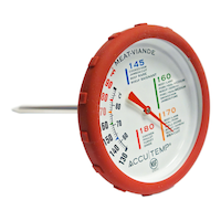 Accutemp Meat & Poultry Stainless Steel Thermometer with Silicone Ring Front_Angled_Right