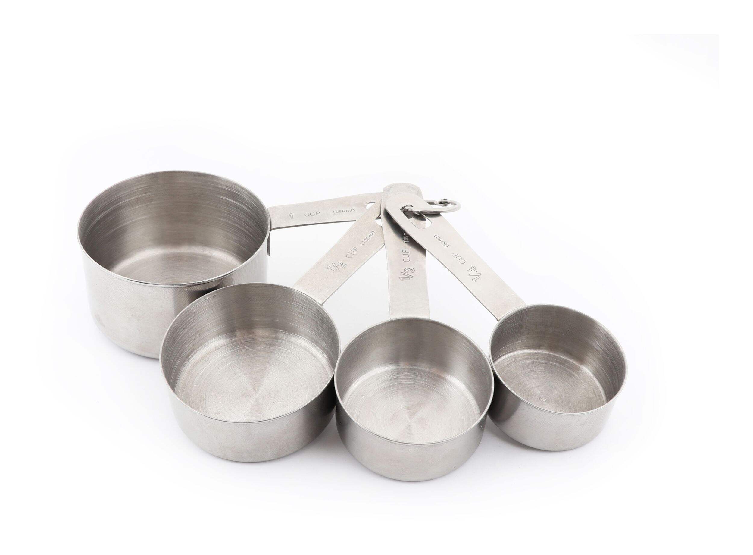 Stainless Steel Measuring Cup Set, 4-pc Overhead_Plunge