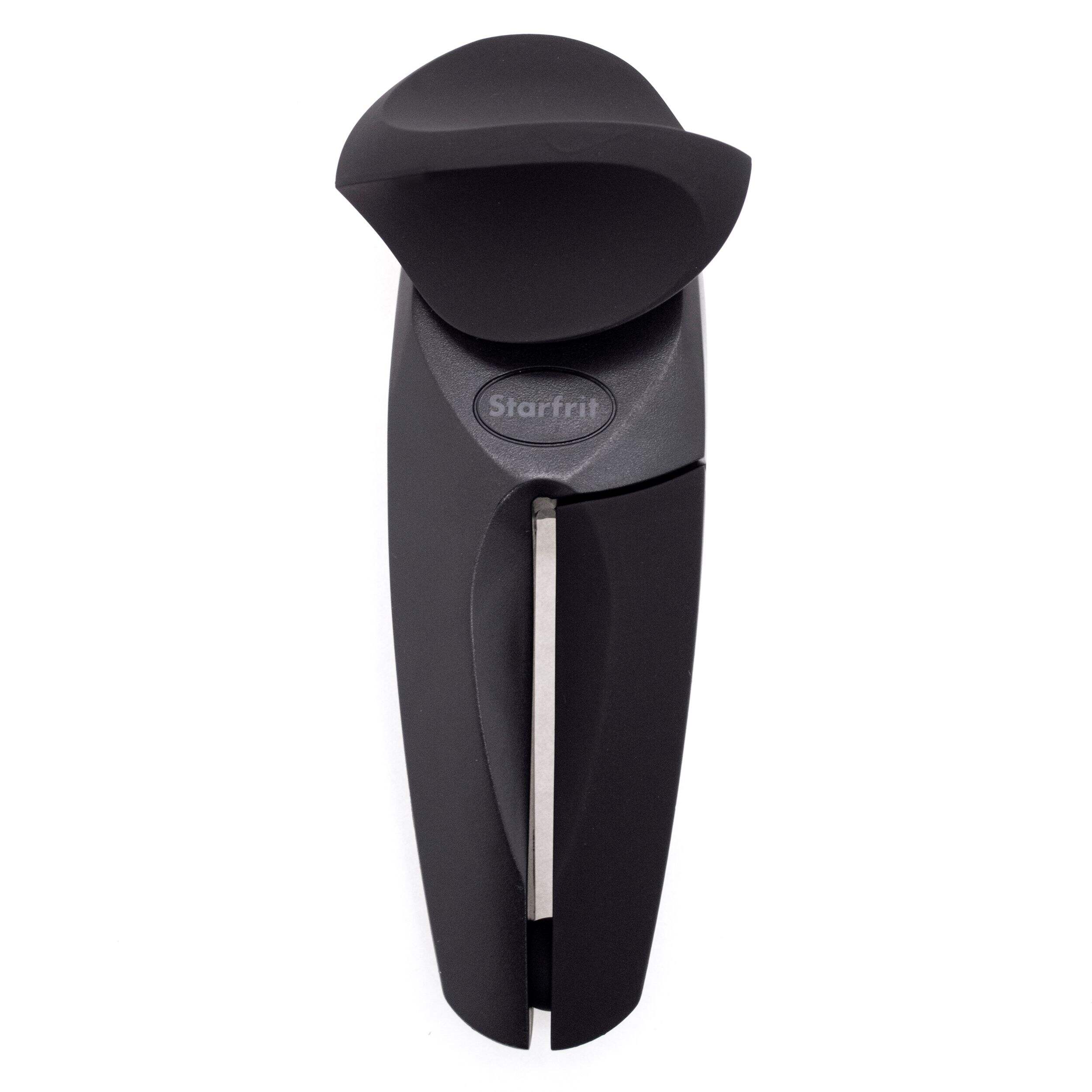 Starfrit MightiCan Manual Can Opener with Soft Grip, Black Front_Flat