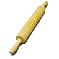 Wood Rolling Pin, 10 x 1.75-in Overhead_Plunge