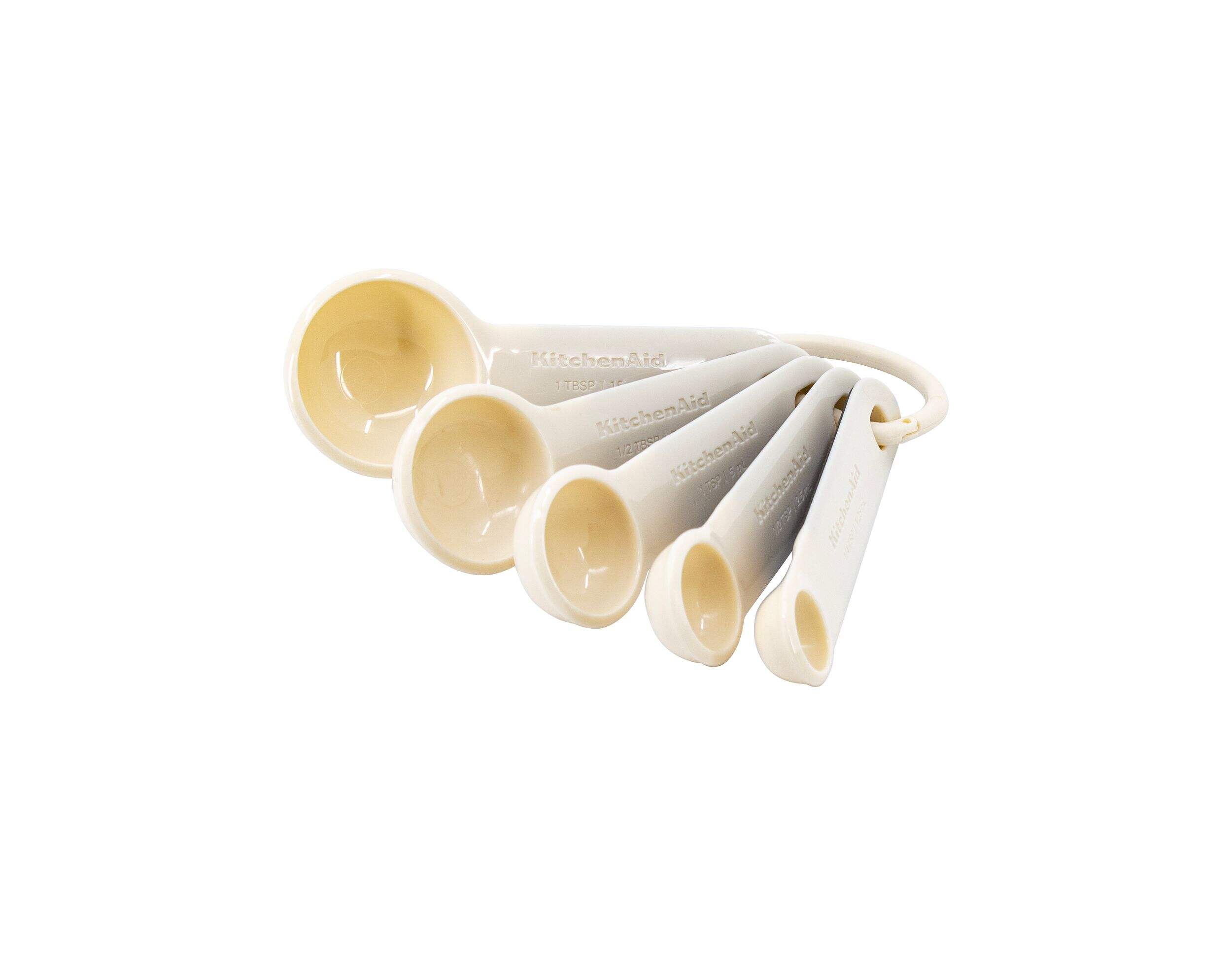 KitchenAid Plastic Measuring Spoons Front_Three_Fourths_Angled_Left