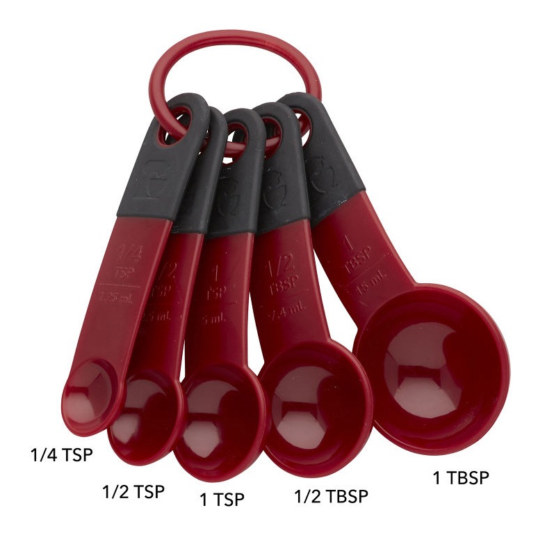 KitchenAid Plastic Measuring Spoons, Red Canadian Tire