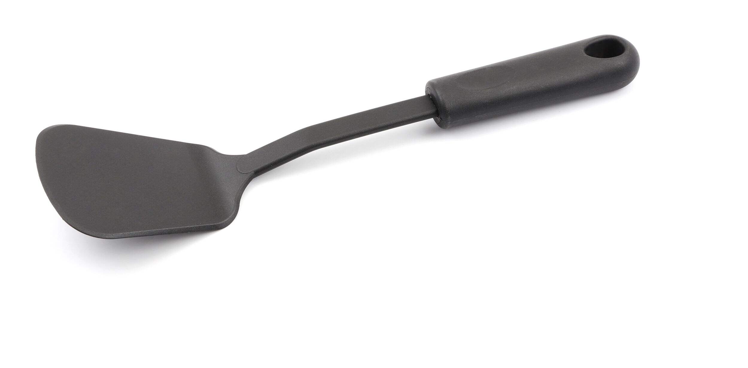 Nylon Non-Stick Solid Turner, Black Front_Angled_Left