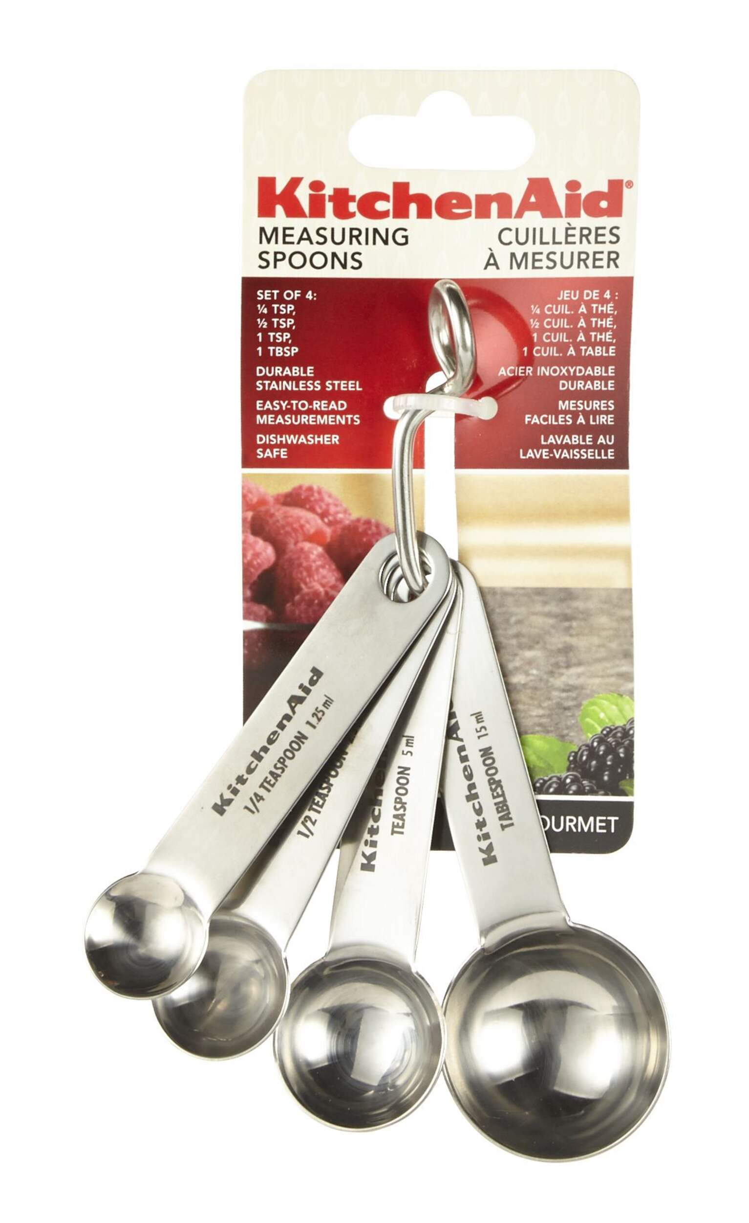 KitchenAid Stainless Steel Measuring Spoons, 4pc Canadian Tire