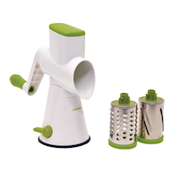 Starfrit Stainless Steel Drum Grater, Suction Cup Base, Green Composite_or_Mixed
