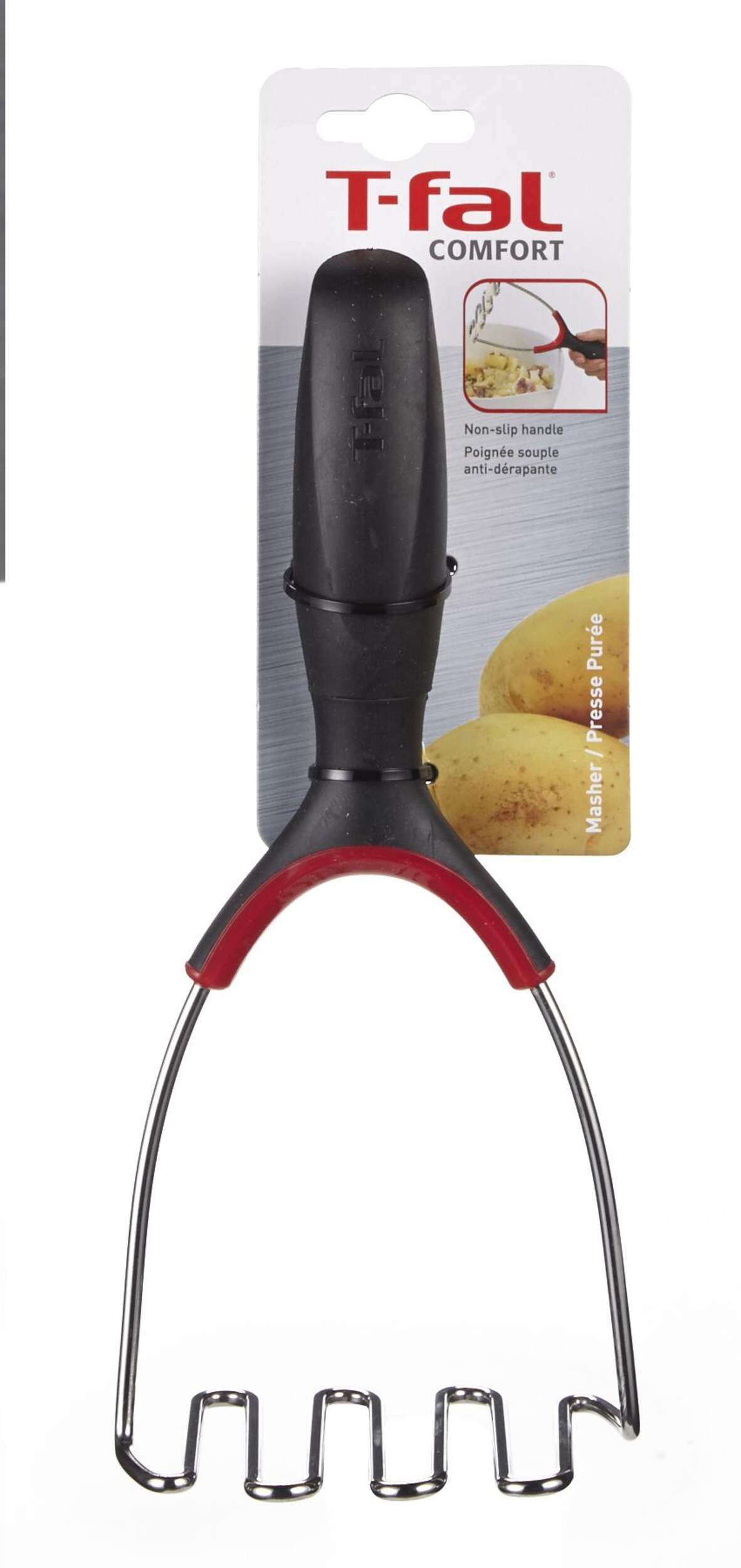 T-fal Stainless Steel Wire Potato Masher Front_Flat