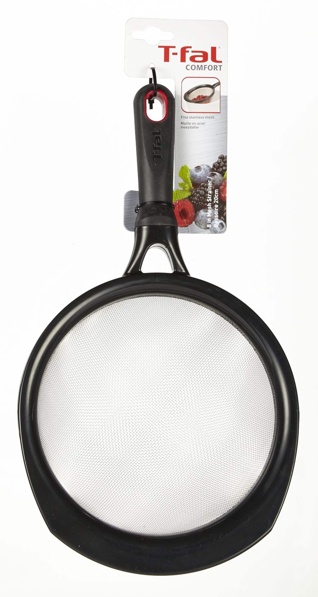 Passoire en plastique T-Fal avec grillage métallique, acier inoxydable, 8 po Front_Flat