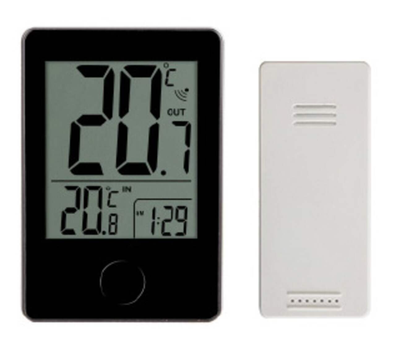 Thermomètre interieur exterieur sans fil avec horloge Numérique