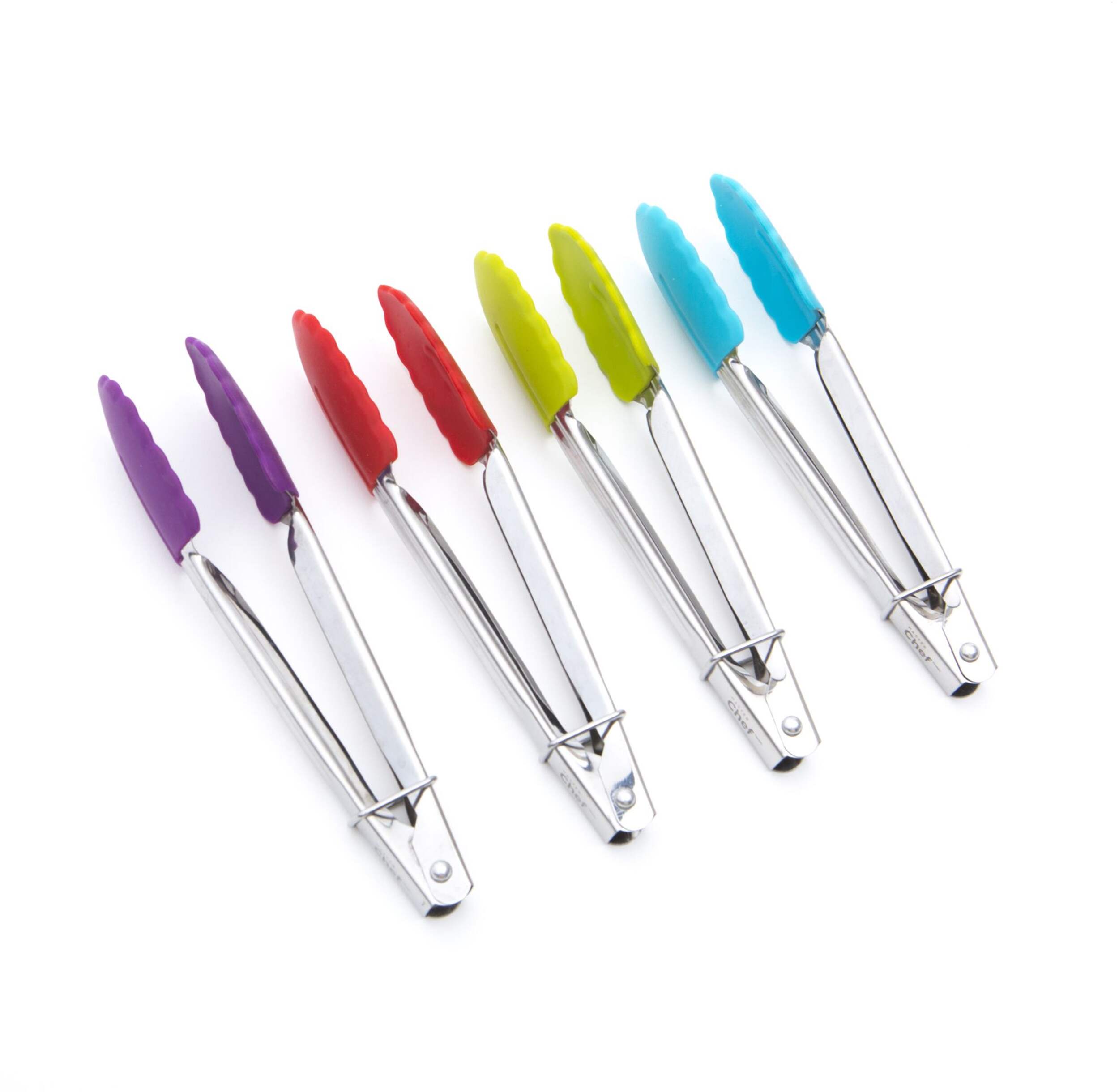 MASTER Chef Mini Silicone Tong, Assorted, 7-in Overhead_Plunge