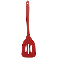 MASTER Chef Silicone Slotted Turner, Red, 12-in Front_Flat