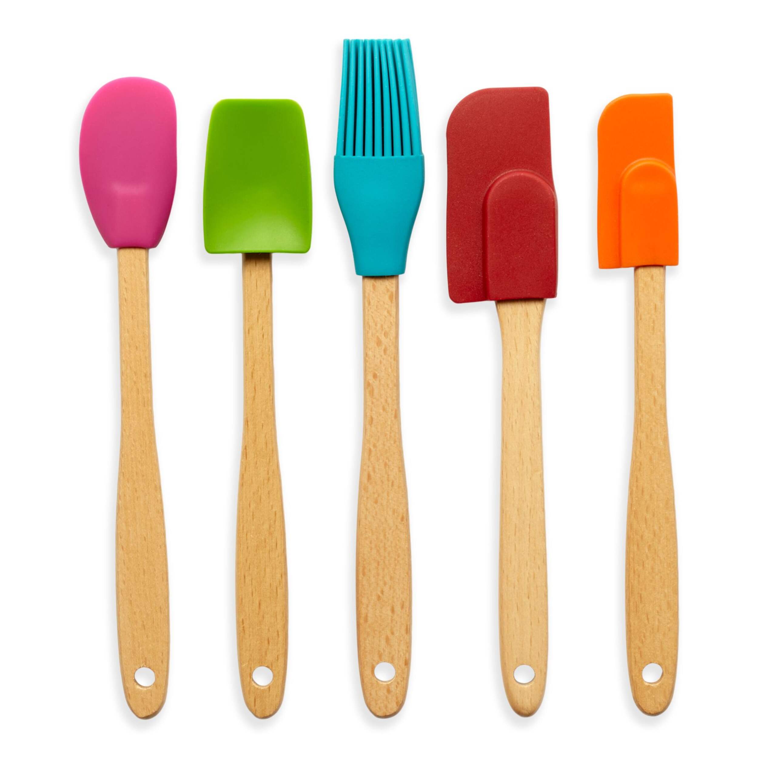 Mini Wooden Tool Set with Silicone Heads, 5-pc Overhead_Flat