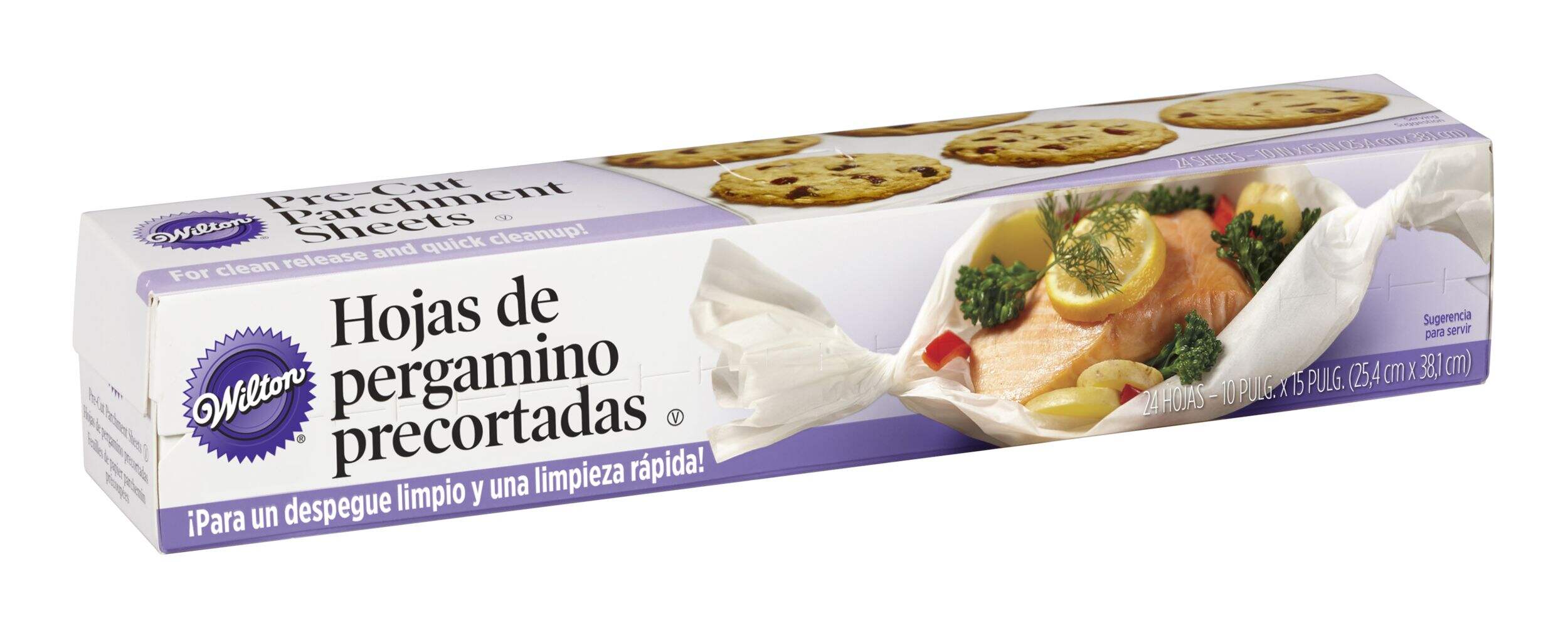 Wilton Pre-Cut Parchment Sheets, 10 x 15-in, 12-pk Front_Angled_Right