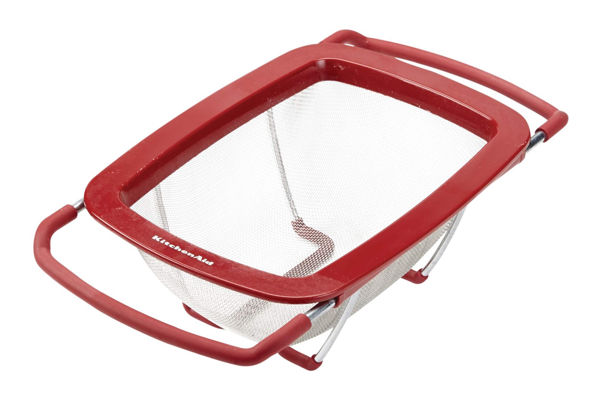 KitchenAid Metal Expandable Colander, Red, 3.78-L Front_Angled_Left