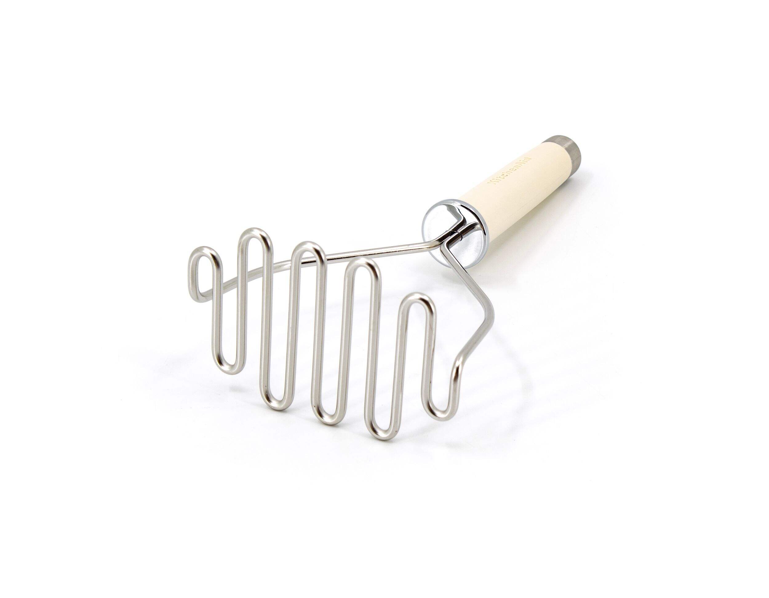 KitchenAid Gourmet Stainless Steel Masher, Black Front_Angled_Left